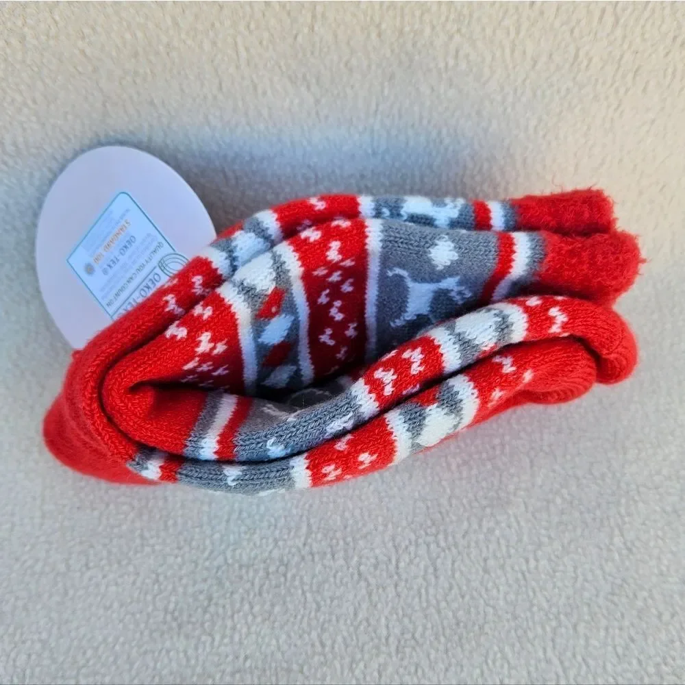 Serra Red Gray And White Cabin Socks